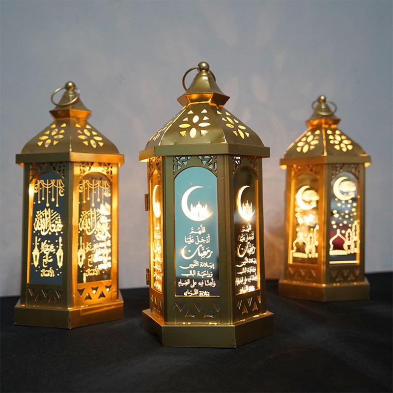 Ramadan Decorations Table Decor Lantern with Flickering LED Eid Mubarak  Lantern with LED Decorative Hanging Lantern – Middle Eastern Boutique